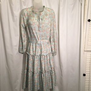 Vintage Jerrie Lurie Floral Prairie Dress Sz 8